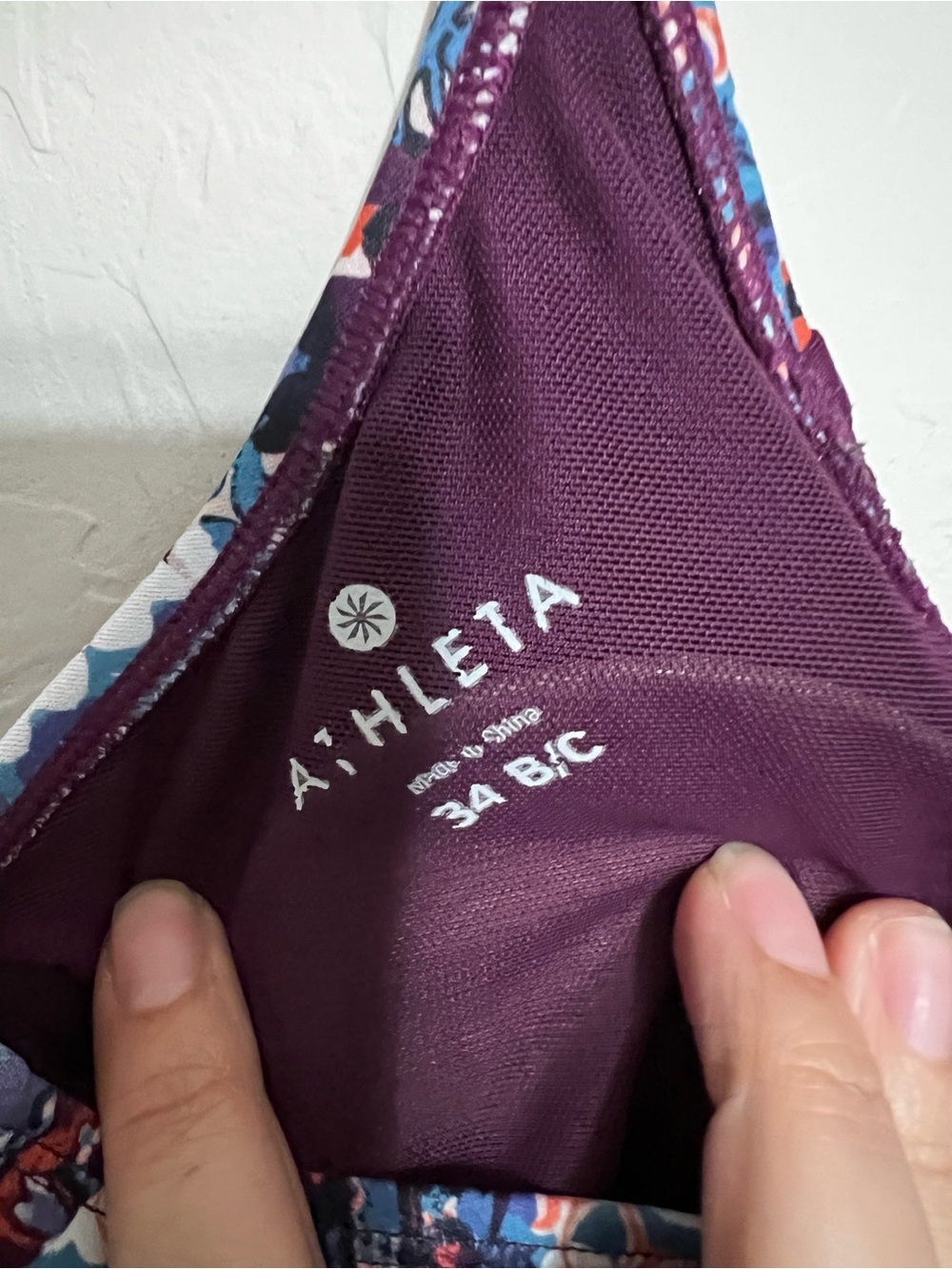 Athleta Geo Burgundy Blousy Tankini Swim Dress Built In Bra Athleisure Cover Up - Picture 6 of 8